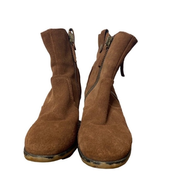 Steve Madden Brown Rust Suede Windey Side Zip Ankle Boots - Picture 2 of 9